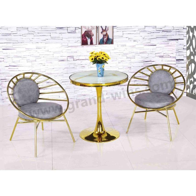 Bar Furniture Marble Top Metal Base Bar Table