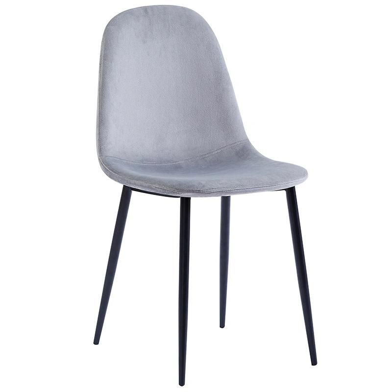 Modern Style Restaurant Living Room Leisure Furniture New Design Velvet Metal Tube Material Dining Chair