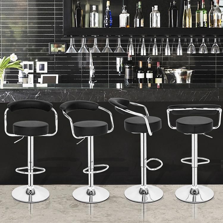 Ale Modern Stainless Steel High Counter Leather Bar Stool Bar Chair