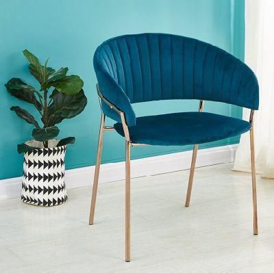 Cheap Price Outdoor Modern Blue Restaurant PU Leather Chair