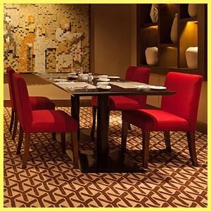 Red Fabric Chair and Table Banquette Seating / Goungzhou Restaurant Furniture