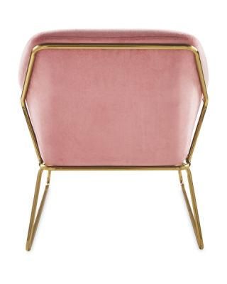 Hot Quality Pink Velvet Chair Bedroom Chair Lounge Chair with Armrest