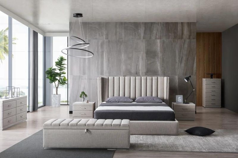 Foshan Factory Italy Design Double Size Master Home Bedroom Furniture Wall Bed with Box Storage