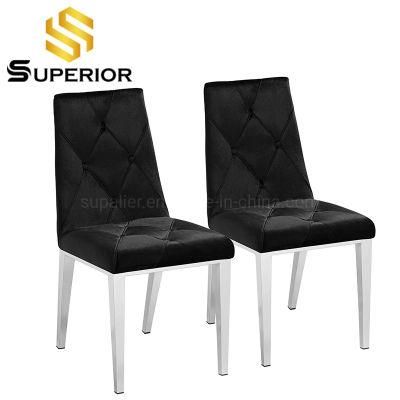 Modern UK Black Velvet Dining Room Chair for Home Furniture