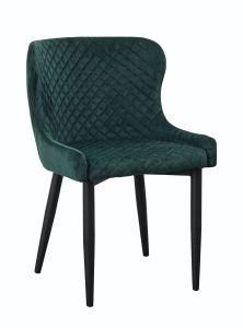 Modern Style Upholstered Velvet Metal Legs Office 2021 Hot Sale Fabric Nordic Office Fashionable Restaurant Dining Chairs