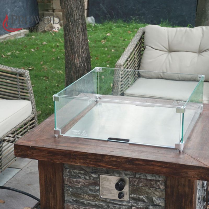 Gas Tank Inside Outdoor Living Square Gas Fire Pit Table