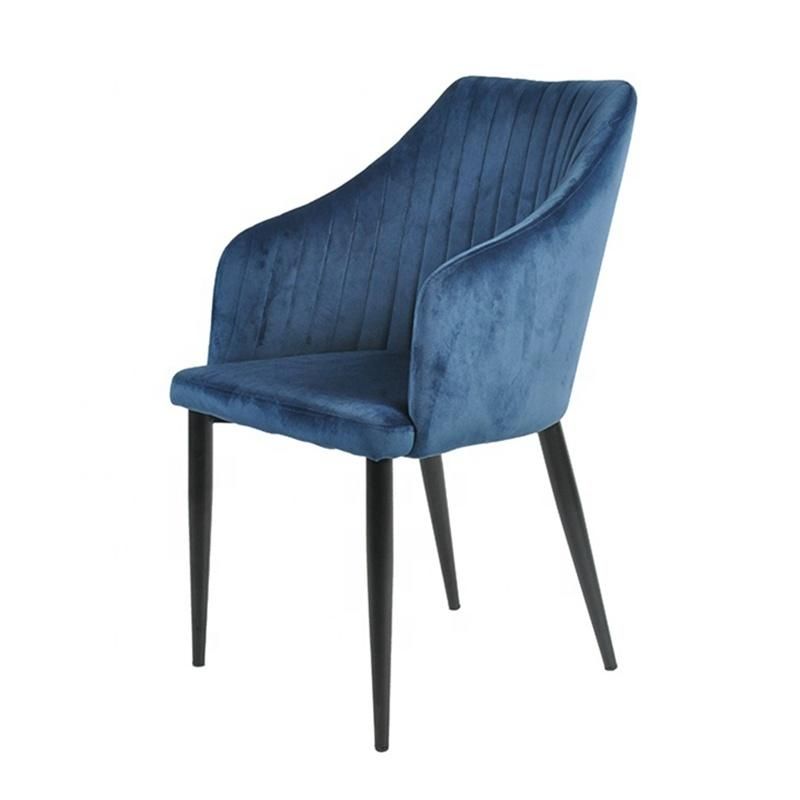 French Fabric Upholstered Modern Dining Room Velvet Chair for Home Use