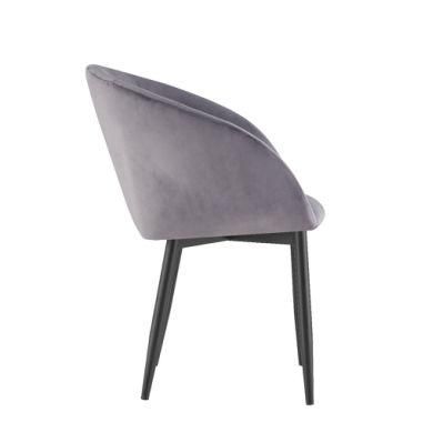 OEM ODM Velvet High Quality Metal Leg Fabric Hotel Dining Chair