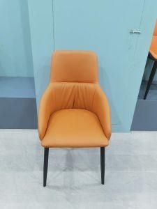 PU or Fabric Metal Frame Back, Powder Coating Legs Chair for Diing Room and Lviing Room