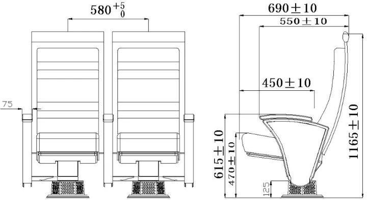 University School Student Theater Cinema Auditorium Chair