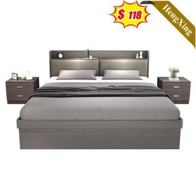 China Wholesale Home Hotel Bedroom Furniture Set MDF Wooden Double King Bed Wall Sofa Bed Children Kids Bed (UL-20BC173)
