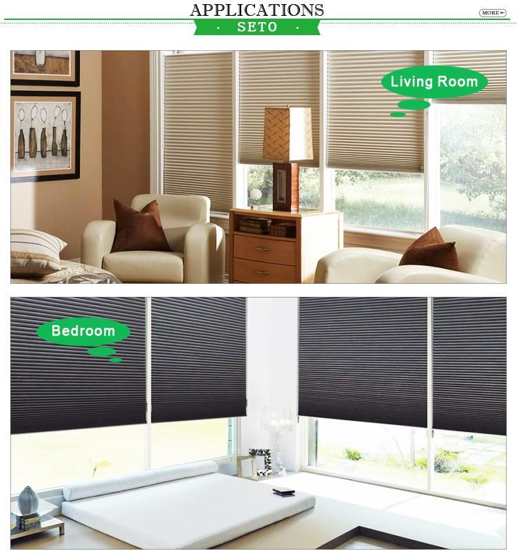 Blackout Honeycomb Cellular Shade and Pleated Shades Fabric Automatic Kitchen Blinds