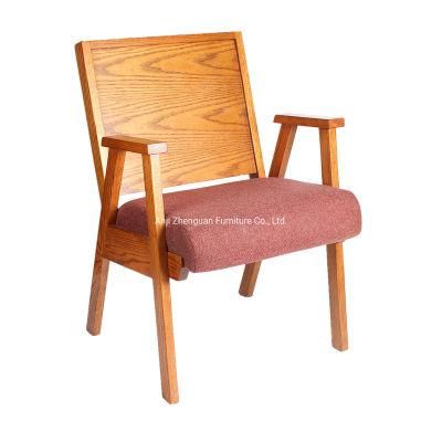 Professional Manufacturer of Wood Worship Church Auditorium Chair with Armrest (ZG15-009)