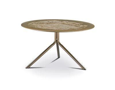 Hotsale Living Room Furniture Italian Design End Table Marble Gold Stainless Steel Side Table