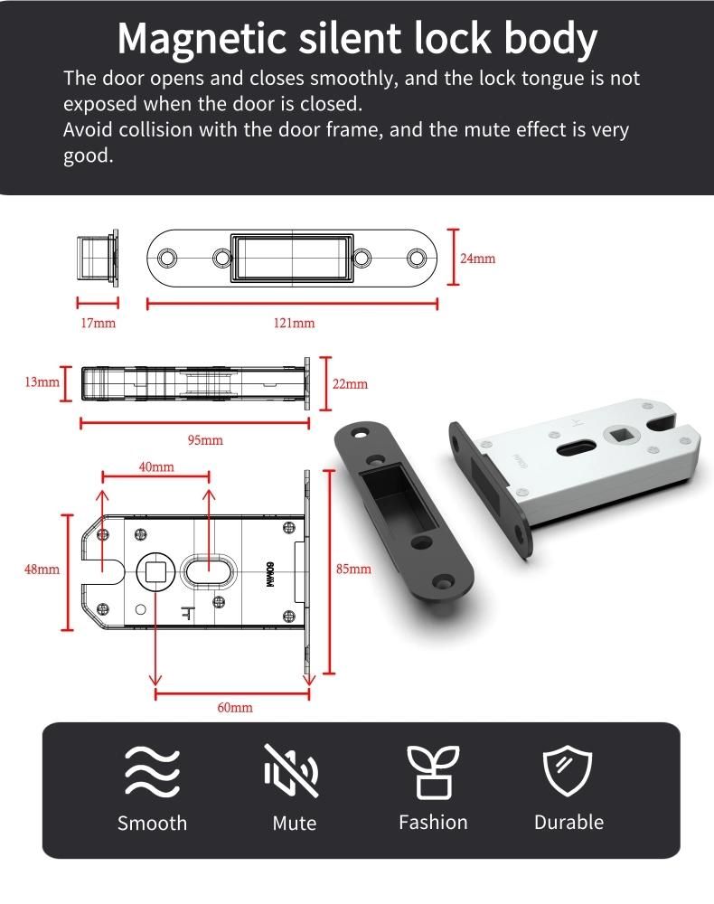 European Antique Furniture Hardware Aluminium Door Handle Lock for Interior Exterior Door