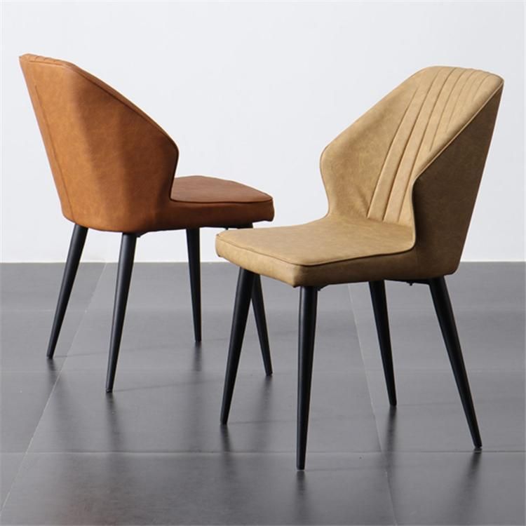 2021 New Design Dining Chairs Modern Upholstery Chair Metal Home Furniture Leather Chairs