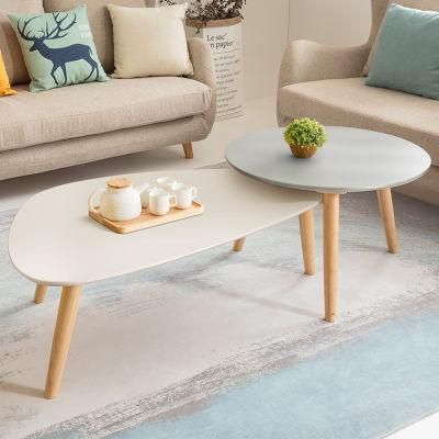 Minimalist Living Room Furniture Wooden Leg MDF Top Scandivian Nordic Coffee Nest Table