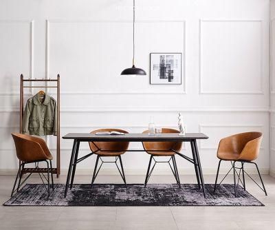 Modern Minimalist Lounge Chair Living Room PU Leather Dining Chair