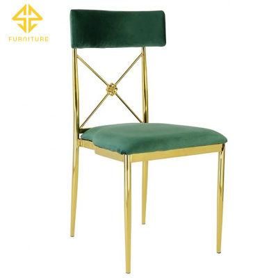 Event Hire Furniture Luxury Golden Velvet Dining Chair for Sale