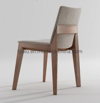 Modern Style Hotel Furniture Wooden Leg Linen Fabric Upholstered Dining Room Banquet Chair
