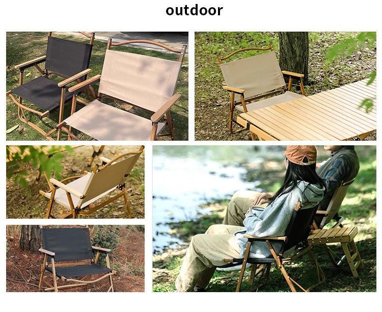 Outdoor Lightweight Wood Grain Aluminum Folding Beach Chair