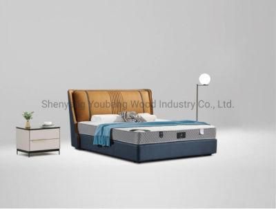 Modern Italian Brand Design Bedroom Furniture Fabric 1.8m King Size Bed Bedding Set