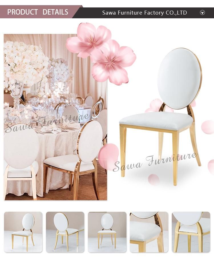 Stainless Steel Furniture Restaurant Wedding Event Dining Fabric Chairs for Sale