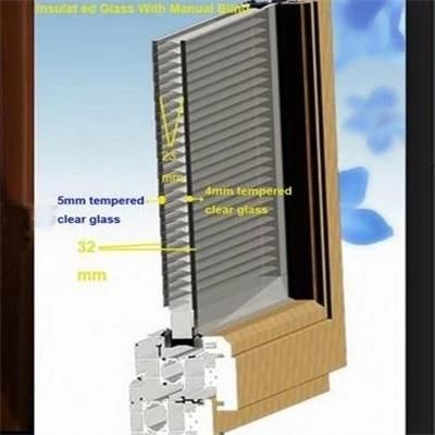 High Quality Blind Inside Double Glass Window/ Aluminium Mini Blind Between Glass Tempered Glass Venetian Blinds