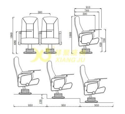 Good Quality Lecture Hall Seat Church Meeting Auditorium Seat Conference School Chair