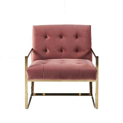 Modern Bedroom Hotel Living Room Chairs Luxury Leather Armchair Single Seater Sofa Chair with Metal Legs
