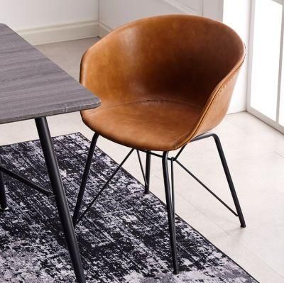 Factory Wholesale Nordic Modern Dining Chair with Black Legs