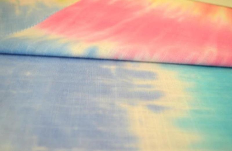 21s 105g Tie-Dyed Linen Type Fabric Slubbed Fabrics for Sweater Hoody Curtains