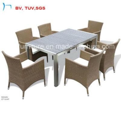 CF1034 Outdoor Plastic Dining Set Table with 6PCS Chair Furniture
