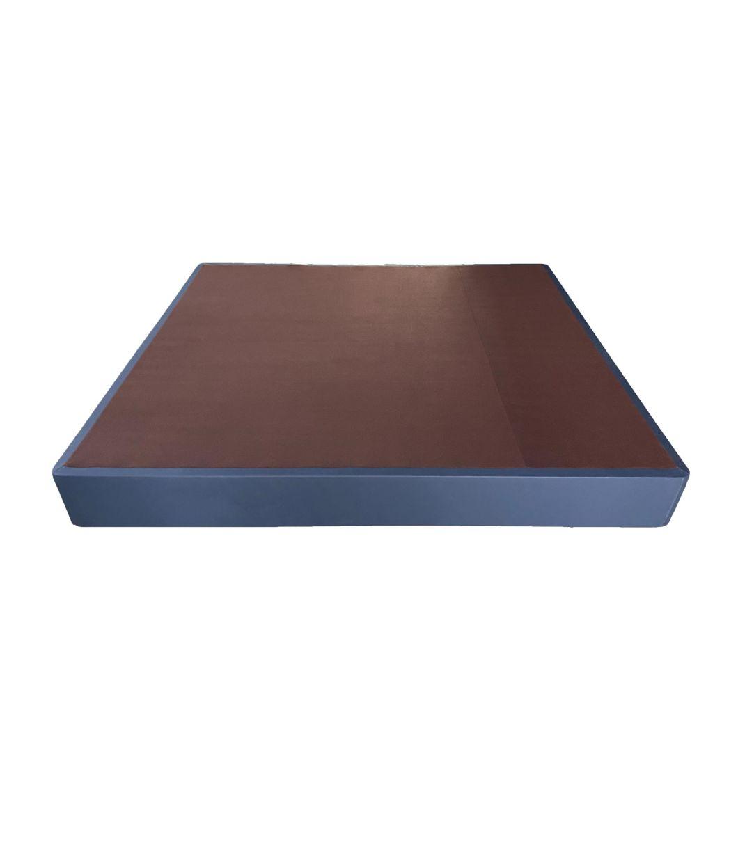 Simple Design Box Spring Bed Base Upholstered Fabric Bed Frame Metal Frame Mattress Foundation