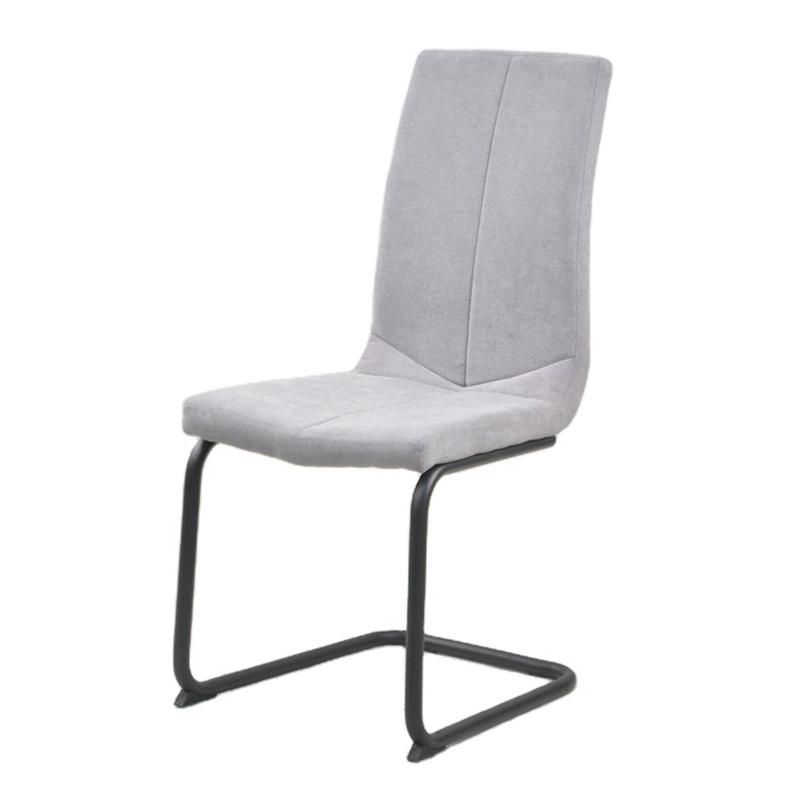 High Back Luxury Gray Z Shape Industrial Fabric Dining Chair