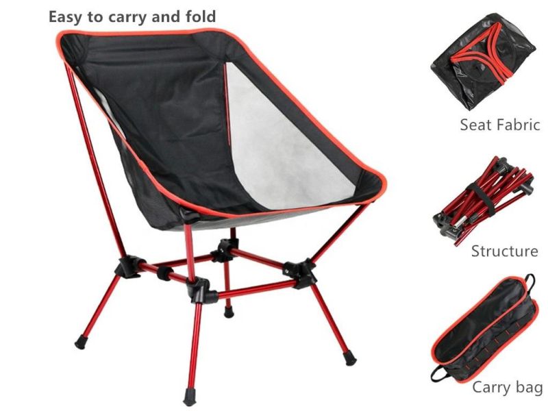 Outdoor Folding Aluminium Moon Beach Camping Chair for Fishing