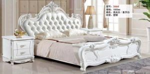 European Upholstered Fabric Leather Solid Wood King Tufted Bed Home Bedroom Furniture Set
