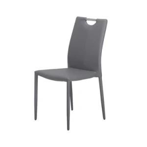 Modern Upholstered Fabric Simple Style Chrome Legs Dining Chair