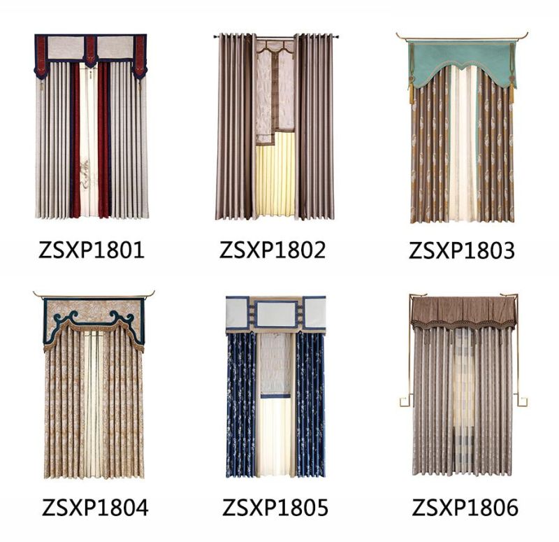 Zhida Factory Customized Elegant Cotton Jacquard Fabric Window Curtain for Home Decoration