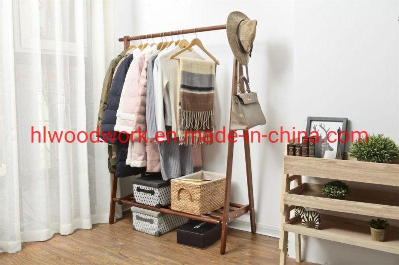 Beech Wood Stand Coat Rack Stand Hanger Foyer Furniture Brown Color Fence Style Living Room Coat Rack Office Coat Rack