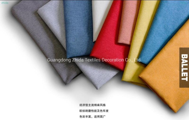 Endurable Cheap Polyester Linen Decorative Sofa Seat Furniture Fabric