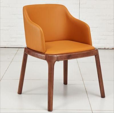 Nordic Solid Wood Fabric / Leather Dining Chair Armchair From Factory Made in China