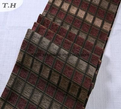 2016 Jacquard Fabric Chenille Squares Darker Colors Sofa Cloth