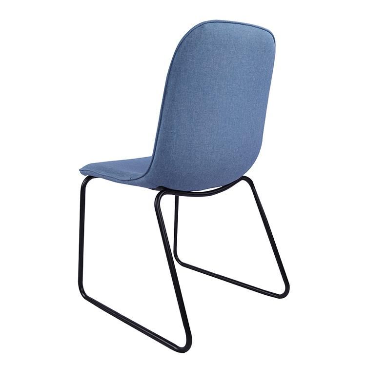 Wholesale Factory China Wholesale Home Furniture New Design Metal Chairs Blue Grey Fabric Dining Chairs