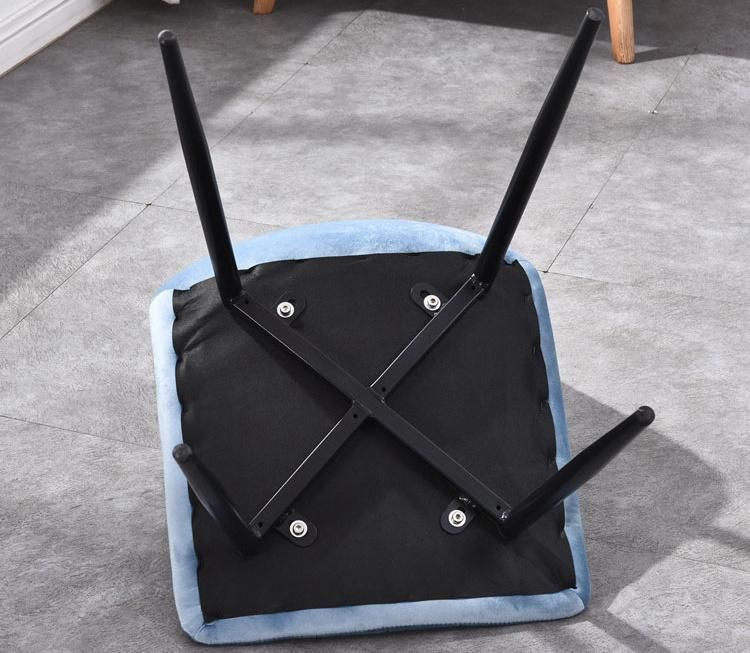 Wholesale Modern Design Furniture Tufted Back Stainless Steel Velvet Fabric Upholstered Dining Chair