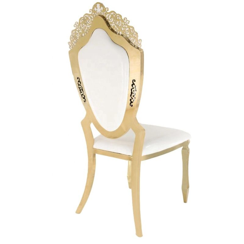 Queen Wedding Stainless Steel Luxury Gold Chair for Events and Hotel Dining Chairs