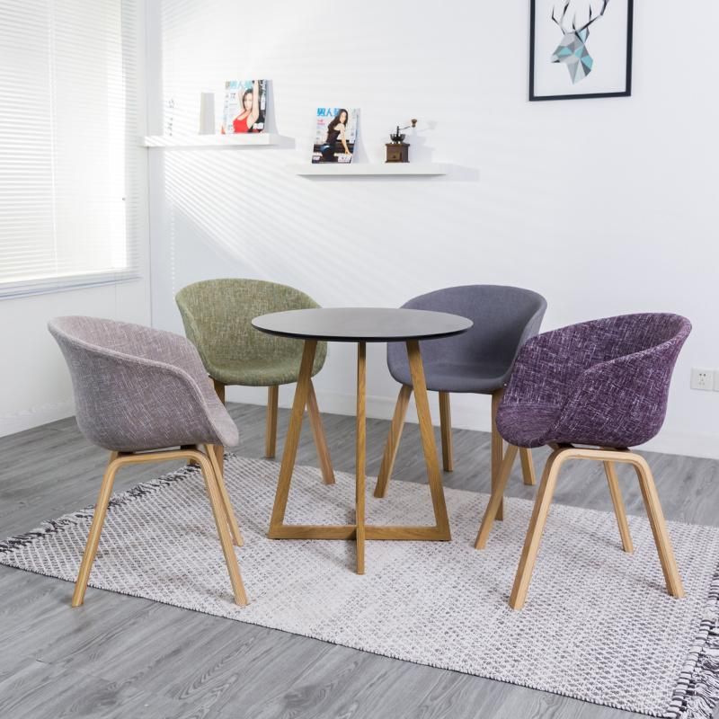 Arm MID Century Side Kitchen Chairs for Dining Room Bedroom Leisure Furniture Grey Fabric Dining Chair on Sale