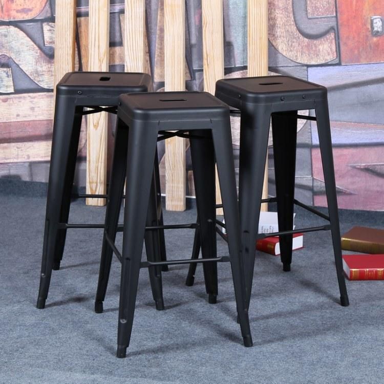 Nordic Design Vintage Industrial Color Painting Metal Dining High Stool Restaurant Bar Stool