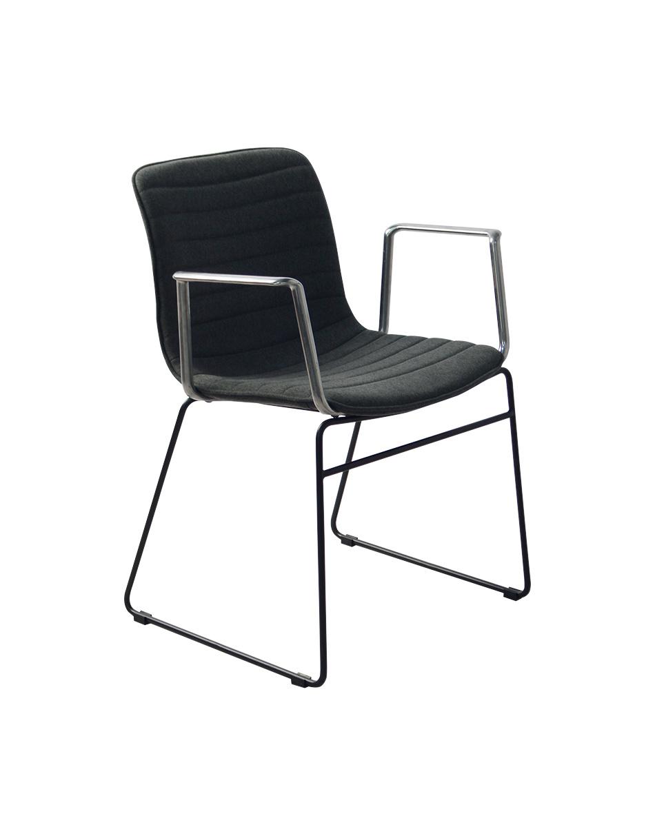 Commercial Furniture Coffee Shop Furniture Stackable Metal Frame with Fabric Seat Dining Chair