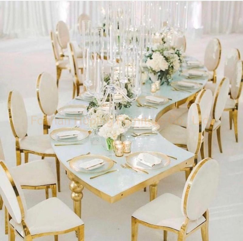 Modern White Stainless Steel Wedding Oval Back Dining Chair for Banquet Events Dinner Room Hardware Metal Cross Back Chair Banquet Chair Gold Chair Furniture